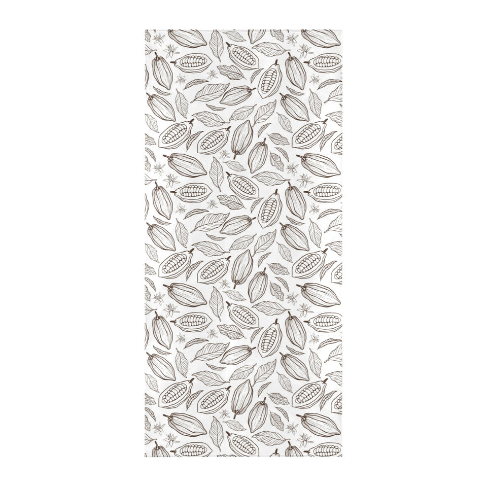 cacao beans leaves pattern Beach Towel