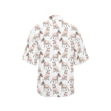Bull Terrier Pattern Print Design 04 Women's All Over Print Hawaiian Shirt