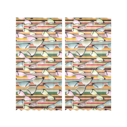 Sun Glasses Pattern Print Design 02 Gauze Curtain