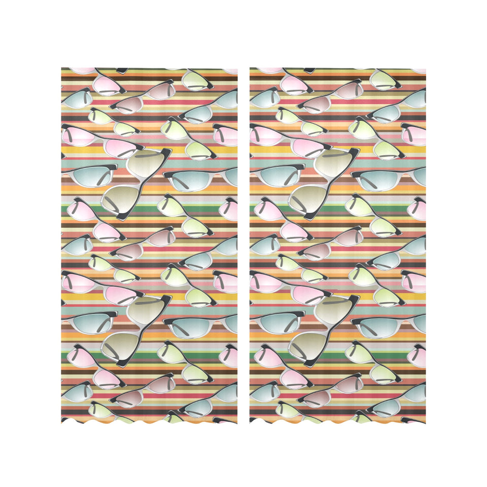 Sun Glasses Pattern Print Design 02 Gauze Curtain