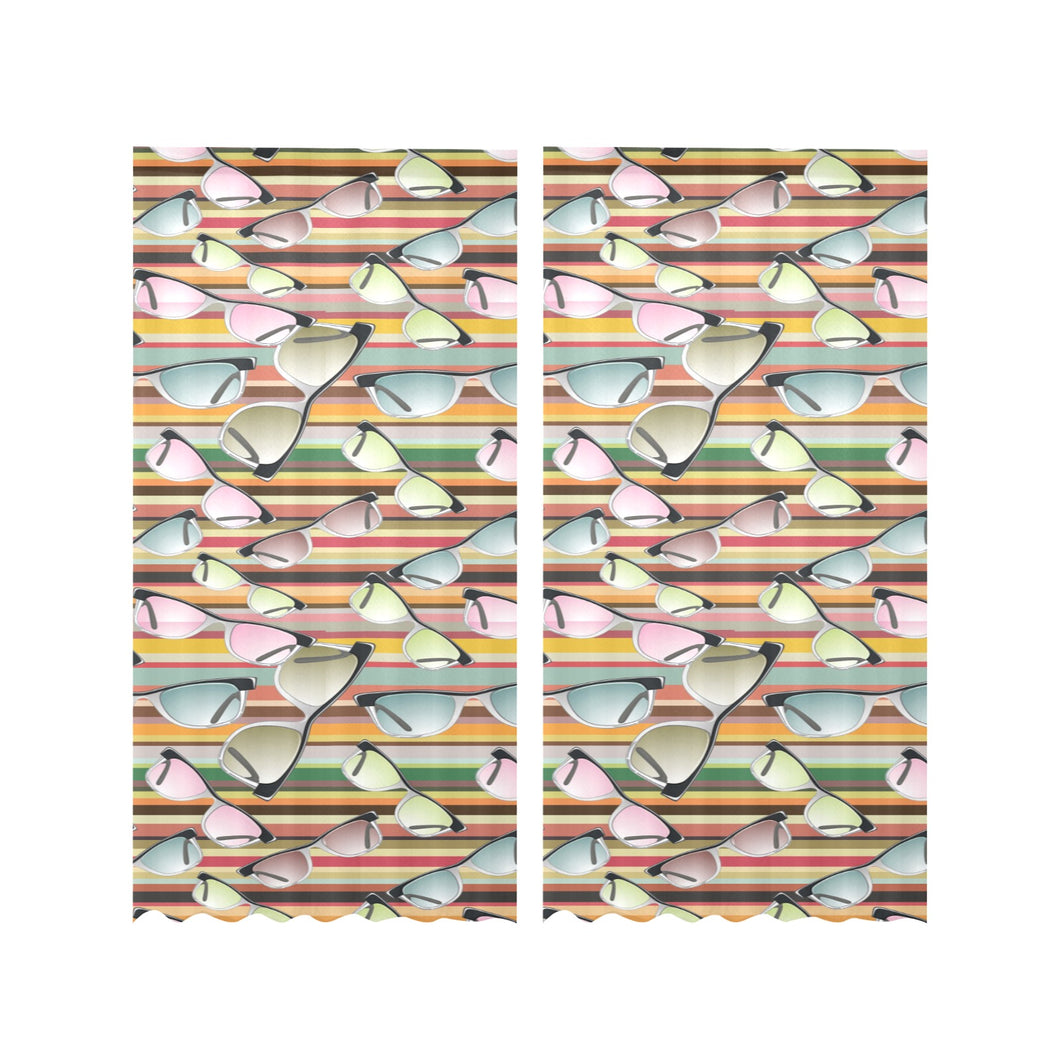 Sun Glasses Pattern Print Design 02 Gauze Curtain