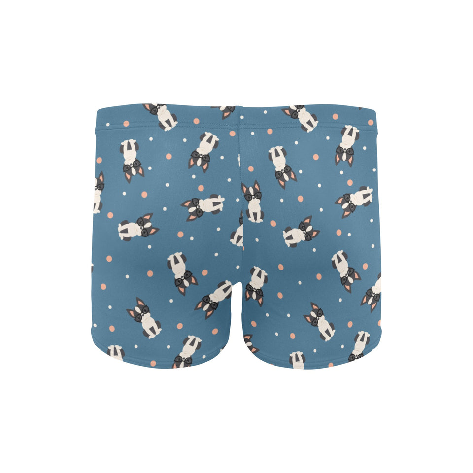 Cute boston terrier dog spattern Men's Swimming Trunks