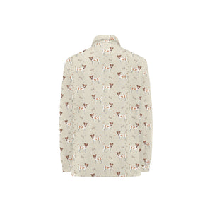 Jack Russel Pattern Print Design 02 Women's Long Sleeve Polo Shirt