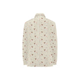 Jack Russel Pattern Print Design 02 Women's Long Sleeve Polo Shirt