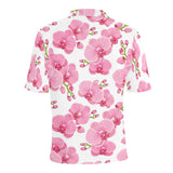 pink purple orchid pattern background Men's All Over Print Polo Shirt