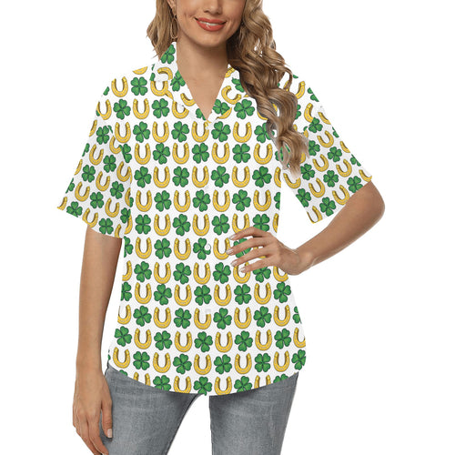 Horseshoes Pattern Print Design 04 Women's All Over Print Hawaiian Shirt