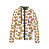 Sandwich Pattern Print Design 02 Women's Padded Hooded Jacket