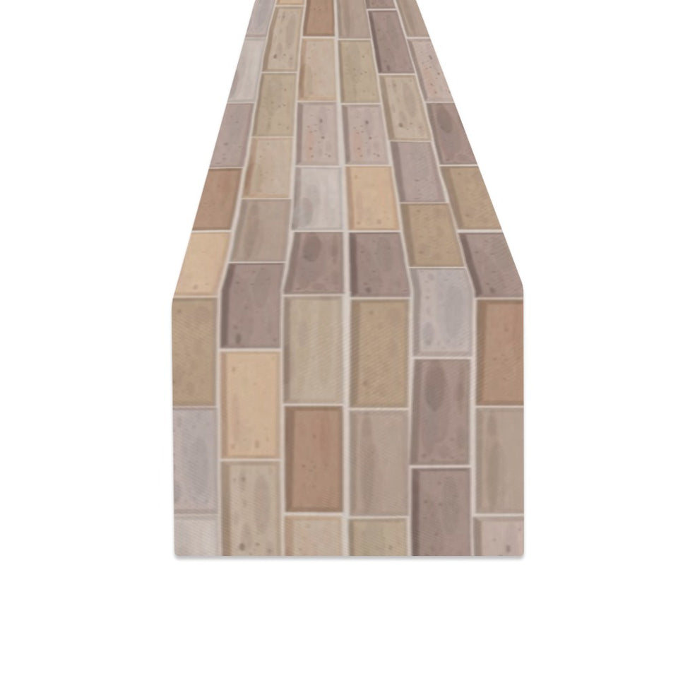 Brick Printed Pattern Print Design 01 Table Runner