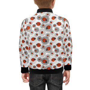 Ladybug Pattern Print Design 05 Kids' Boys' Girls' Bomber Jacket