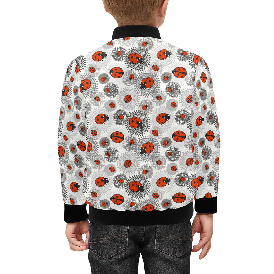 Ladybug Pattern Print Design 05 Kids' Boys' Girls' Bomber Jacket