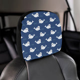 Cute white baby sea lion seal pattern Car Headrest Cover