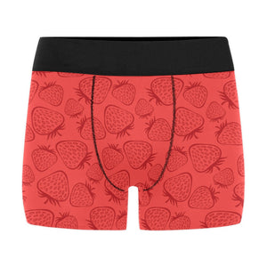 strawberry pattern red background Men's All Over Print Boxer Briefs Men's Underwear