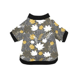 Beautiful gold autumn maple leaf pattern All Over Print Pet Dog Round Neck Fuzzy Shirt