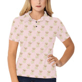 Golden Retriever Pattern Print Design 02 Women's All Over Print Polo Shirt