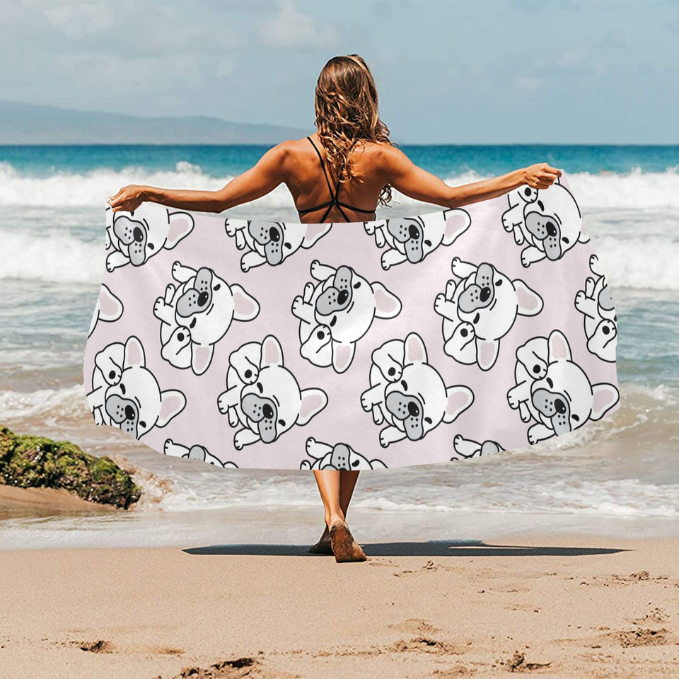 Cute french bulldog pattern Beach Towel