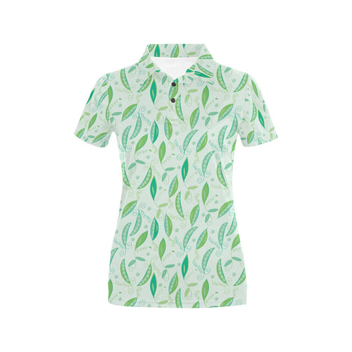 Green Peas Pattern Print Design 01 Women's All Over Print Polo Shirt