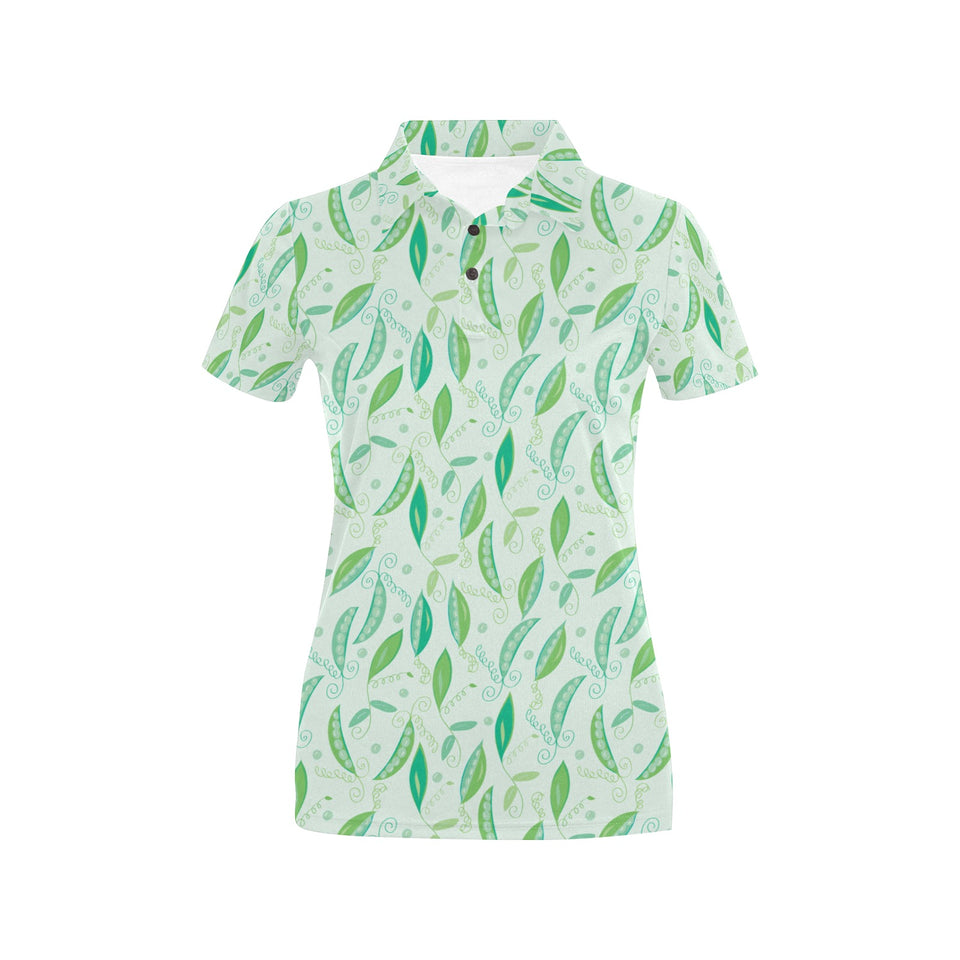 Green Peas Pattern Print Design 01 Women's All Over Print Polo Shirt