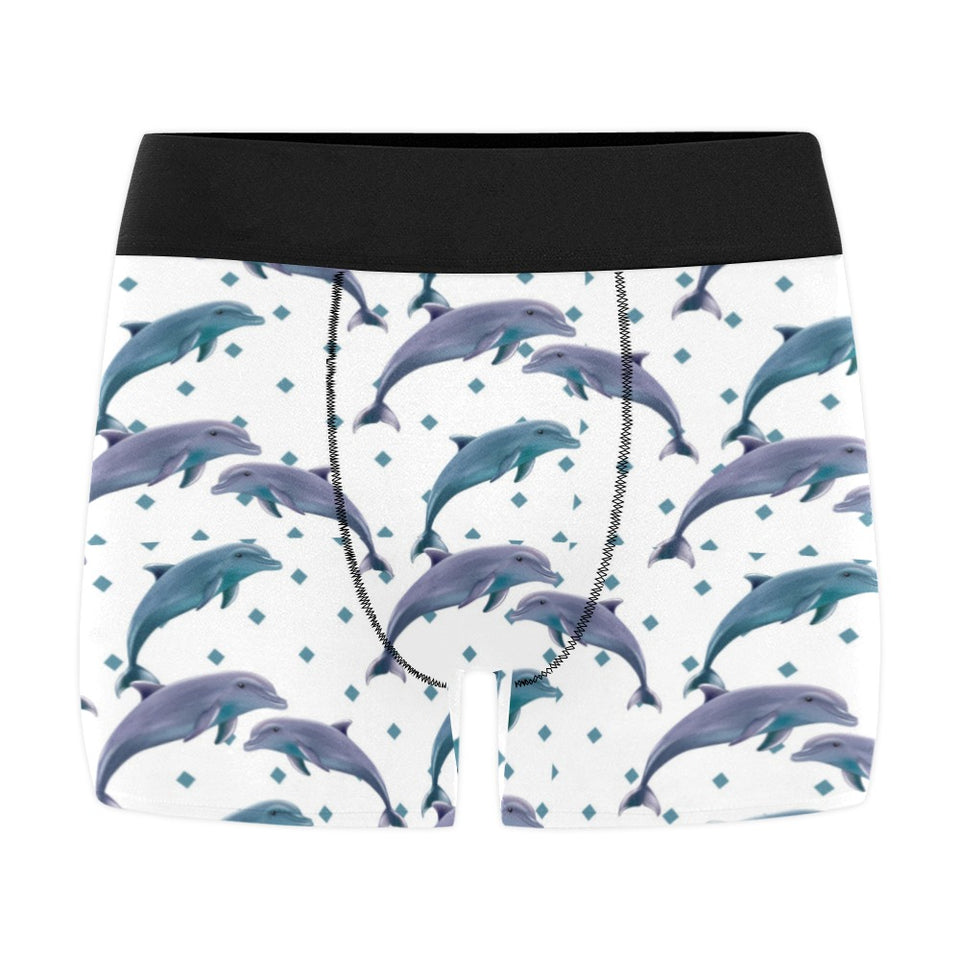 Dolphins pattern dotted background Men's All Over Print Boxer Briefs Men's Underwear