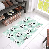 Panda pattern tropical leaves background Doormat