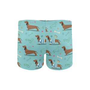 Dachshund decorative background Men's Swimming Trunks