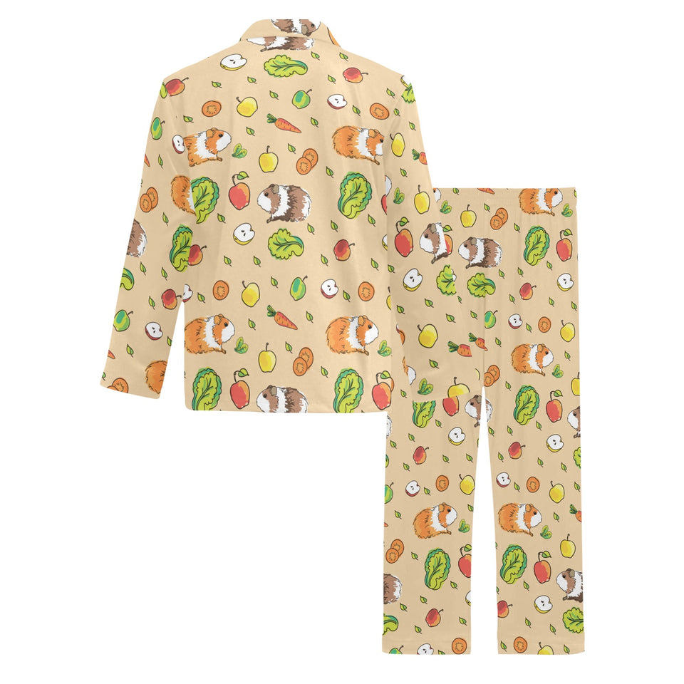 Guinea Pig Pattern Print Design 05 Men's Long Pajama Set