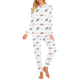 Cute helicopter star pattern Women's All Over Print Pajama Set