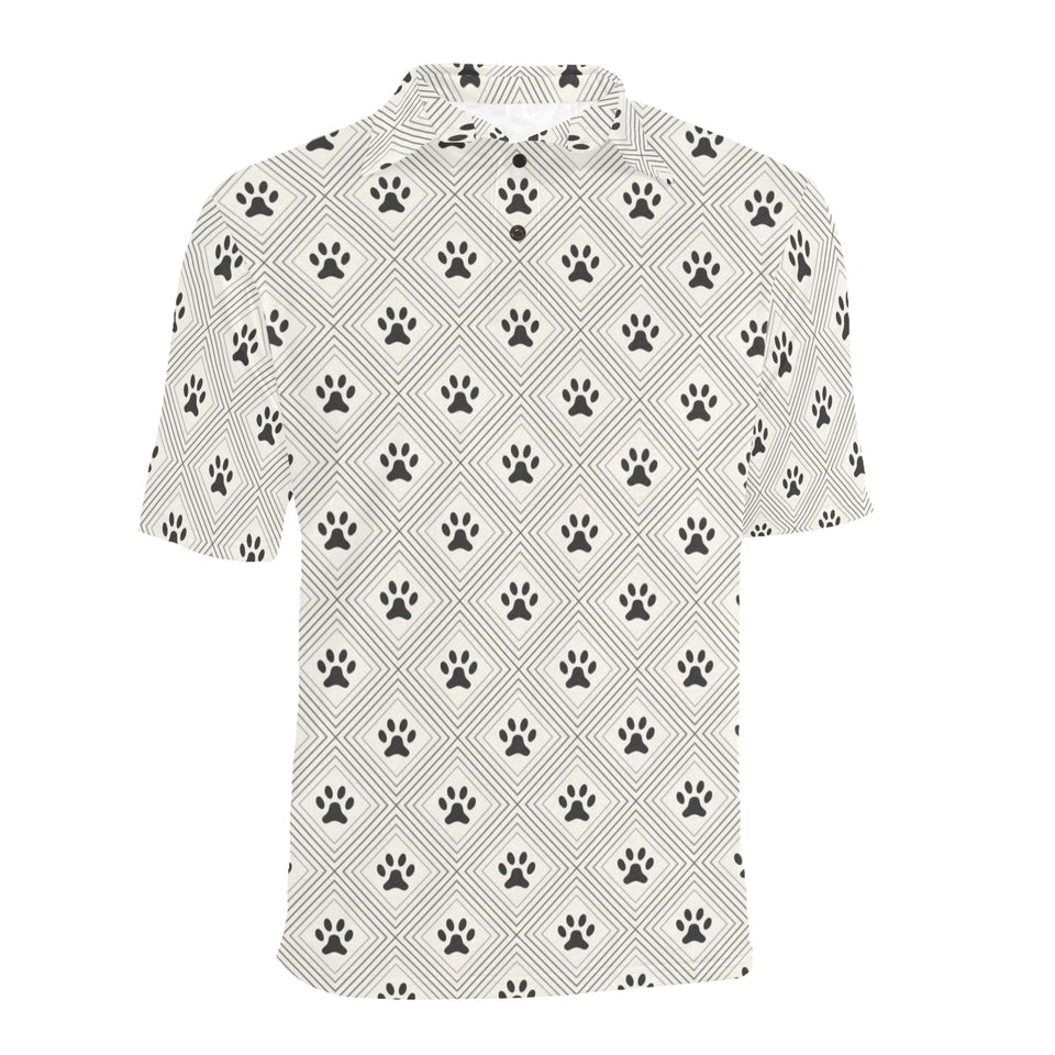 Dog Paws Pattern Print Design 03 Men's All Over Print Polo Shirt