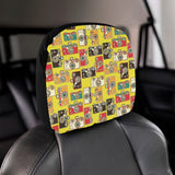 Camera Pattern Print Design 02 Car Headrest Cover