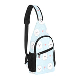 White cute pomeranian pattern All Over Print Chest Bag