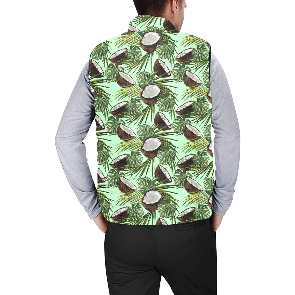 Coconut Pattern Print Design 02 Men's Padded Vest