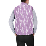 Lavender flowers purple pattern Men's Padded Vest