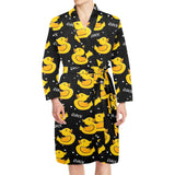Duck Pattern Print Design 05 Men's Long Sleeve Belted Night Robe