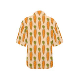 Carrot Pattern Print Design 04 Women's All Over Print Hawaiian Shirt