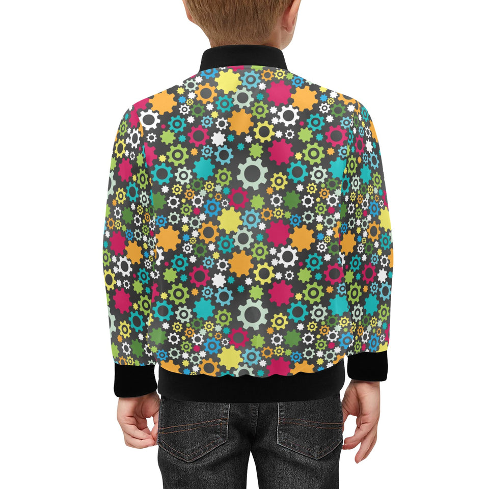 Gear Pattern Print Design 03 Kids' Boys' Girls' Bomber Jacket
