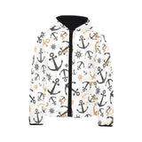 Anchors Rudders pattern Kids' Boys' Girls' Padded Hooded Jacket