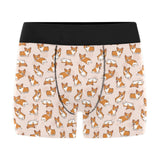 Cute Corgis Pattern pink background Men's All Over Print Boxer Briefs Men's Underwear