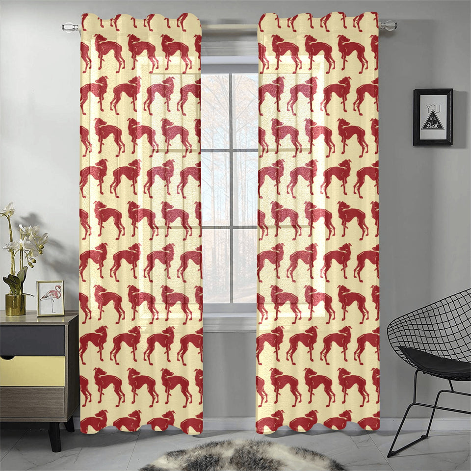 Greyhound Pattern Print Design 04 Gauze Curtain