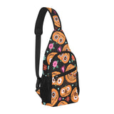 Pumpkin flowers spiderweb Halloween theme All Over Print Chest Bag