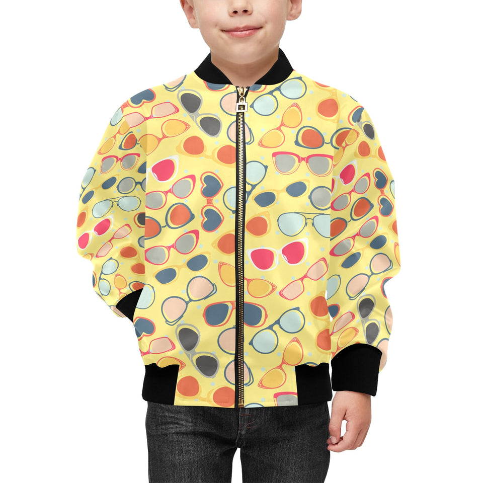 Sun Glasses Pattern Print Design 05 Kids' Boys' Girls' Bomber Jacket