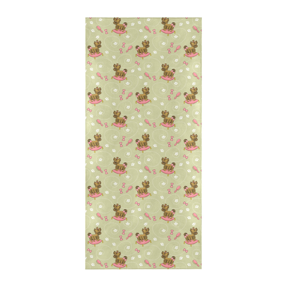 Yorkshire Terrier Pattern Print Design 01 Beach Towel