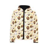 Coconut Pattern Print Design 05 Kids' Boys' Girls' Padded Hooded Jacket
