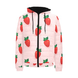 Strawberry beautiful pattern Men's Padded Hooded Jacket