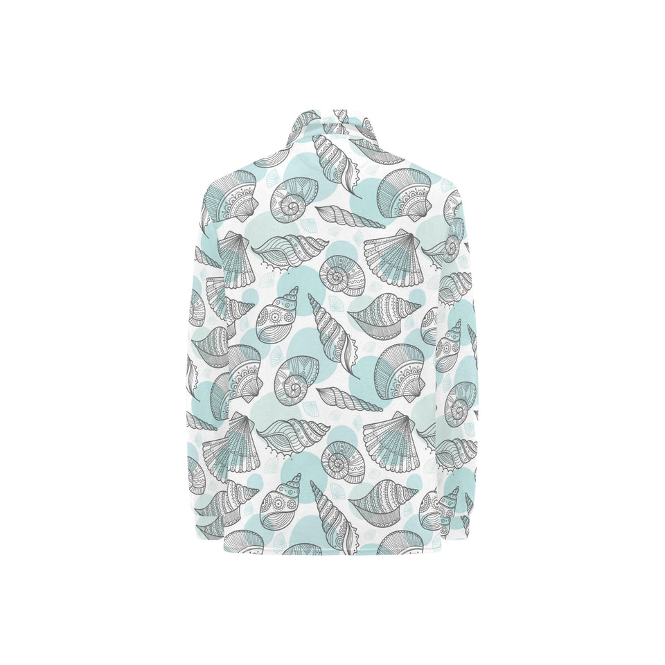 Shell polynesian tribal Women's Long Sleeve Polo Shirt