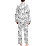 Cute french bulldog head pattern Men's Long Pajama Set