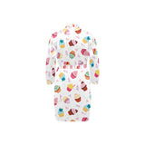 Cake cupcake design pattern Men's Long Sleeve Belted Night Robe