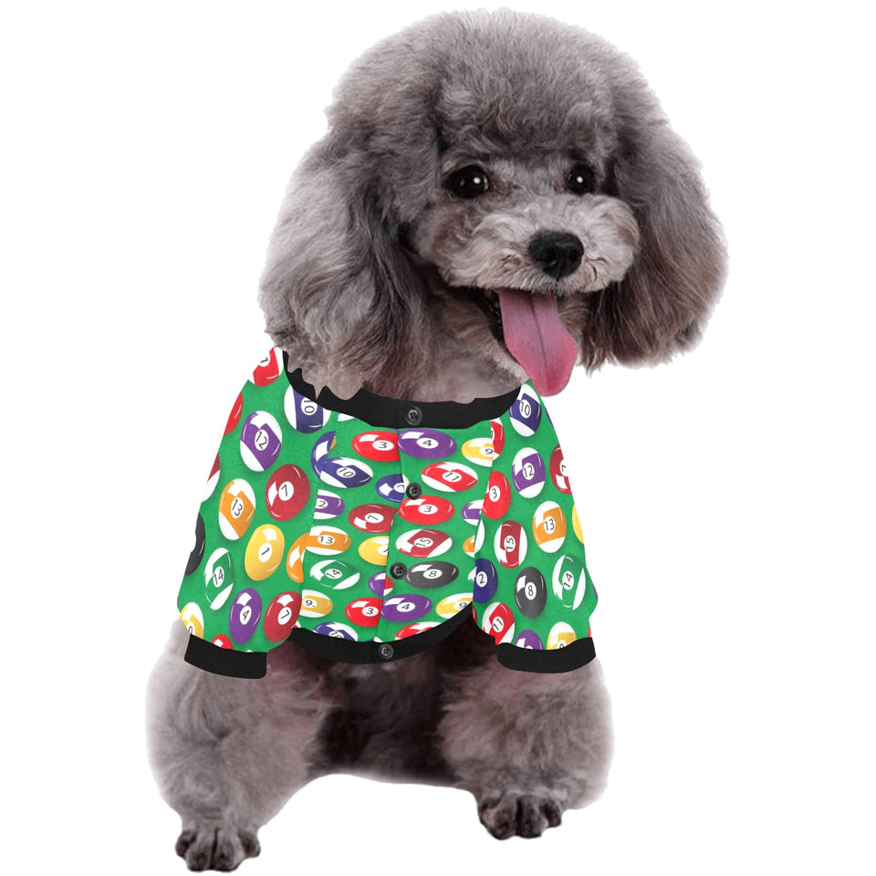 Billiard Ball Pattern Print Design 02 All Over Print Pet Dog Round Neck Fuzzy Shirt