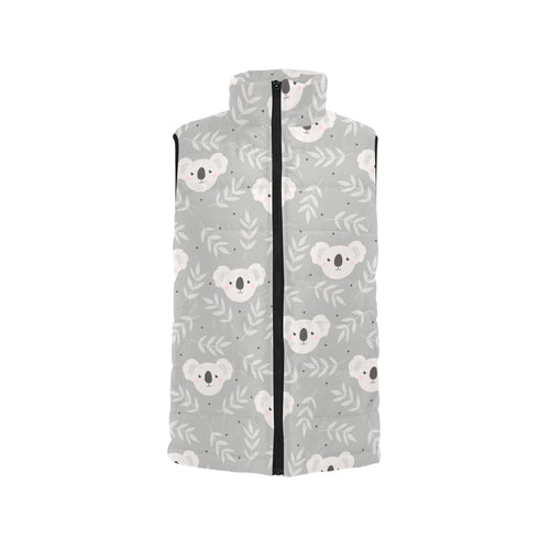 Cute koala leaves pattern Men's Padded Vest