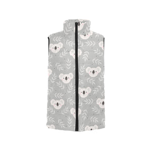 Cute koala leaves pattern Men's Padded Vest