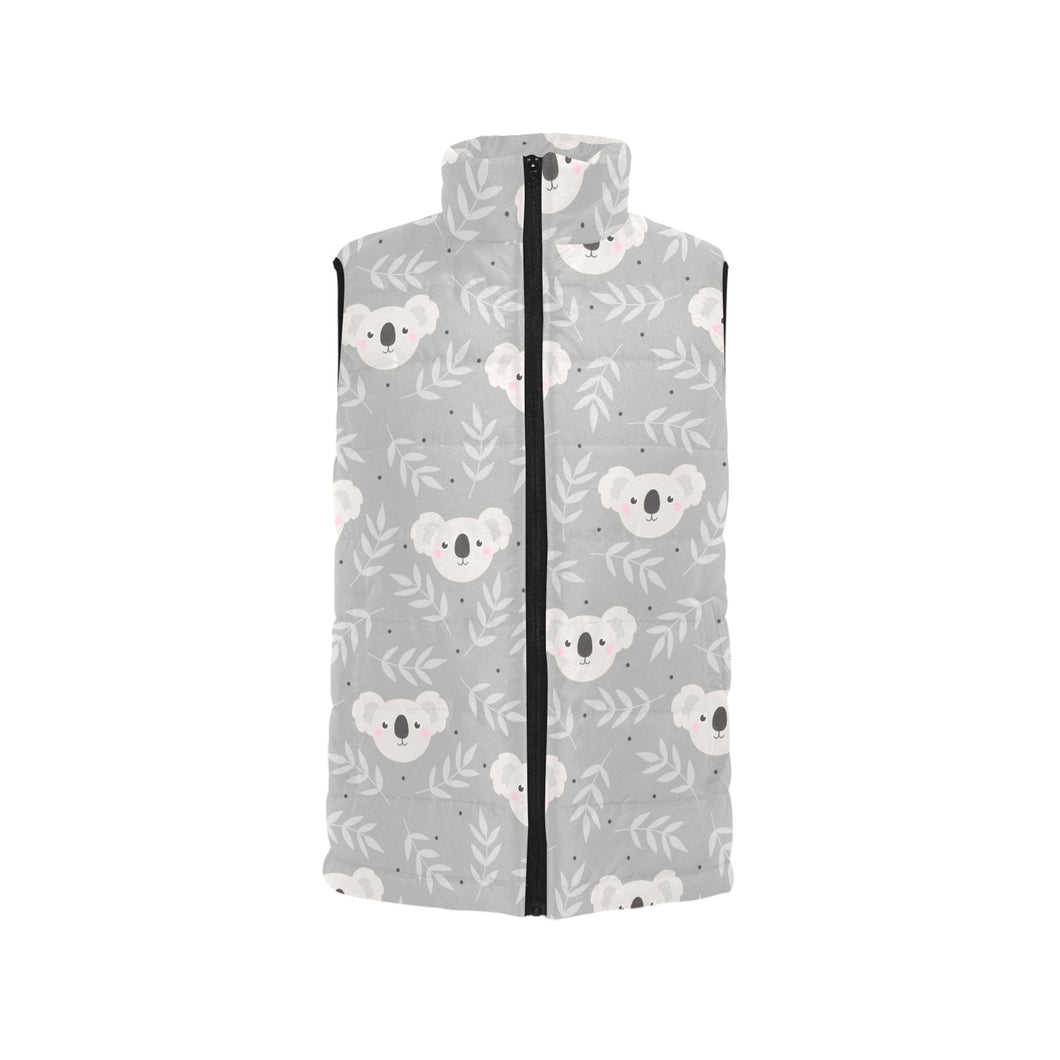 Cute koala leaves pattern Men's Padded Vest