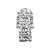 Camel polynesian tribal pattern Men's Long Sleeve Belted Night Robe